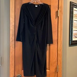 Black L Citiknits Midi Dress- 3/4 sleeve NWOT